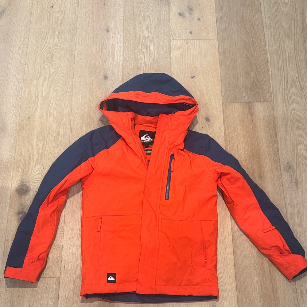 Quiksilver Kids Vibrant Orange and Blue Puffer Ski Snow Jacket